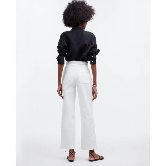Madewell x Lisa Says Gah The Perfect Vintage Wide-Leg Crop Jean in White Size 31 - Picture 4 of 7